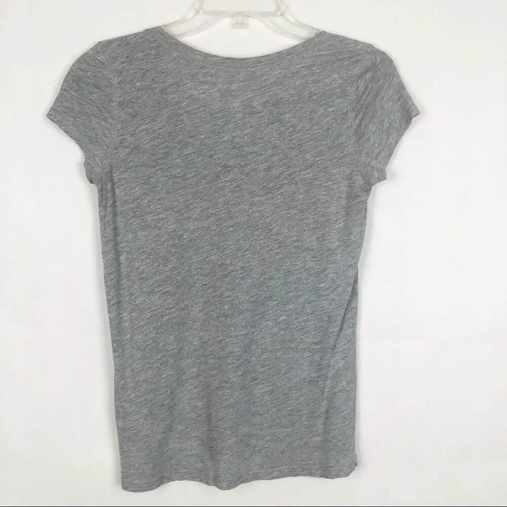 GAP V-Neck T-Shirt Womens XS Cotton Stretch Y2K Grunge Coquette Festival Retro - Picture 4 of 5